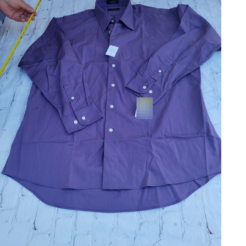 Covington Mens Dress Shirt Purple Long Sleeve Button Down 16-16.5 L 32-33